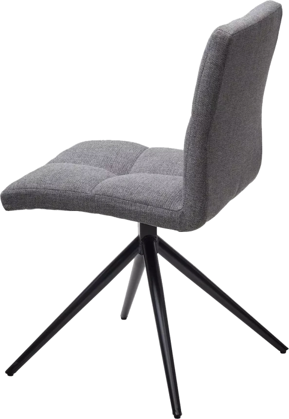 Стул Sallie, мягкий, поворотный, VT6037-16 серый, ткань, черный каркас