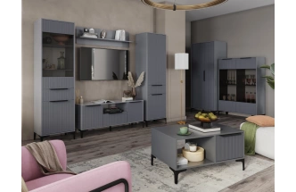 Шкаф-витрина Иадама, графит / графит софт