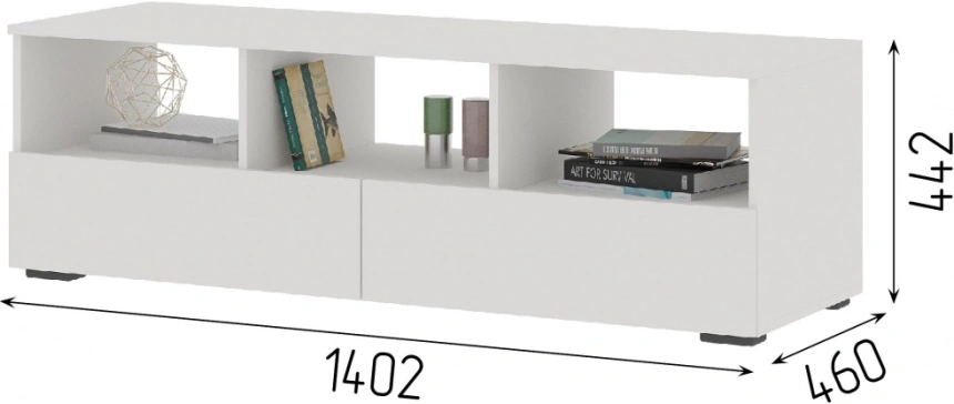 ТВ-тумба Элла ТБ 02, белый / белый