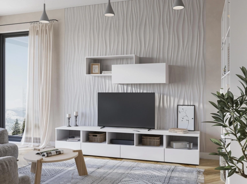 ТВ-тумба Элла ТБ 02, белый / белый