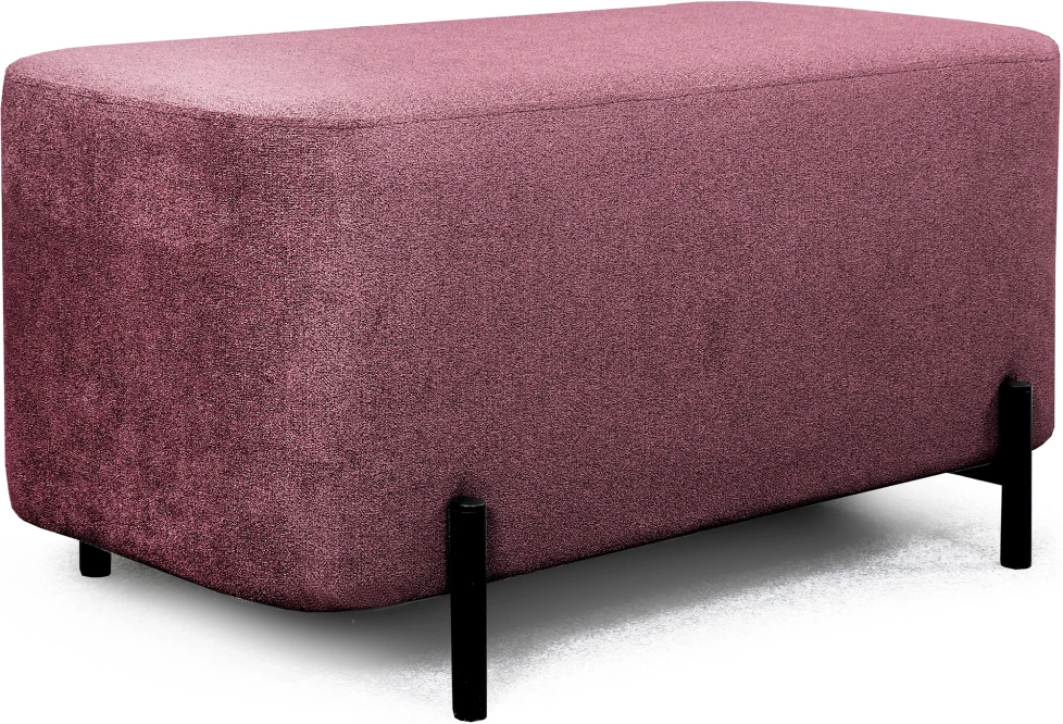 Банкетка Портленд, мягкая, на ножках, ткань торонто бордовый