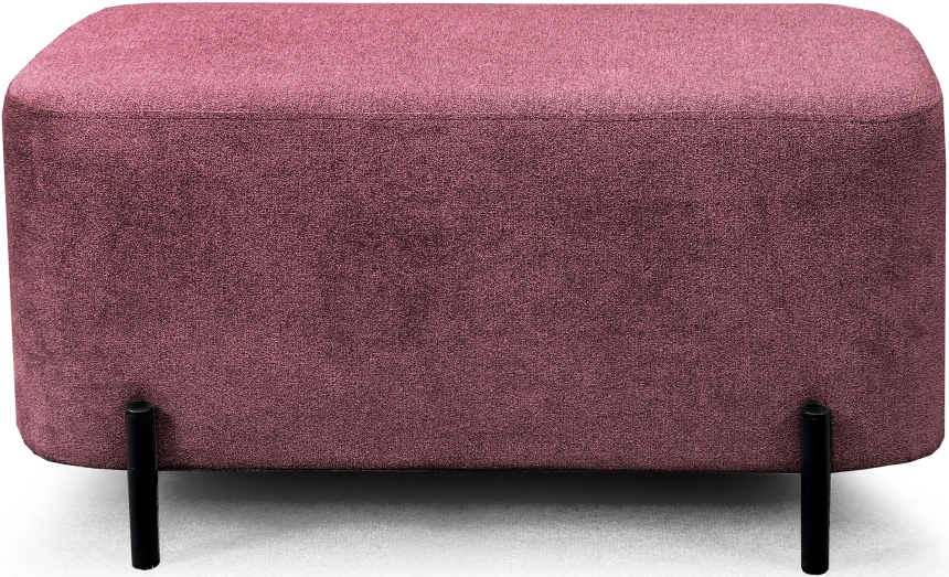 Банкетка Портленд, мягкая, на ножках, ткань торонто бордовый