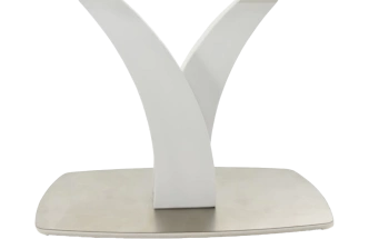 Кухонный стол Нотр Дам, молочный, ПМ стекло, каркас белый