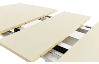 Кухонный стол Нотр Дам, молочный, ПМ стекло, каркас белый