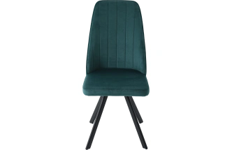 Стул Silvio, мягкий со спинкой, зеленый монолит эмеральд, велюр, каркас черный