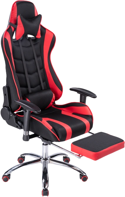 Офисное кресло Kano 1, с подставкой для ног, red / black