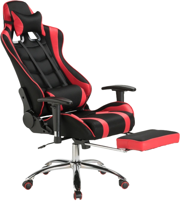 Офисное кресло Kano 1, с подставкой для ног, red / black