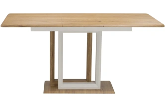 Кухонный раздвижной стол Санса, 120(160)х80х76, дуб монтана / белая шагрень