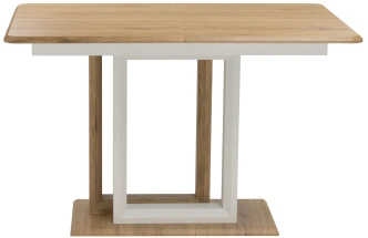 Кухонный раздвижной стол Санса, 120(160)х80х76, дуб монтана / белая шагрень