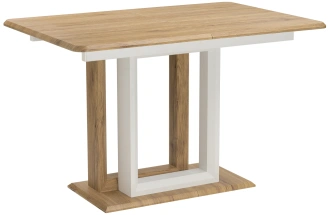 Кухонный раздвижной стол Санса, 120(160)х80х76, дуб монтана / белая шагрень