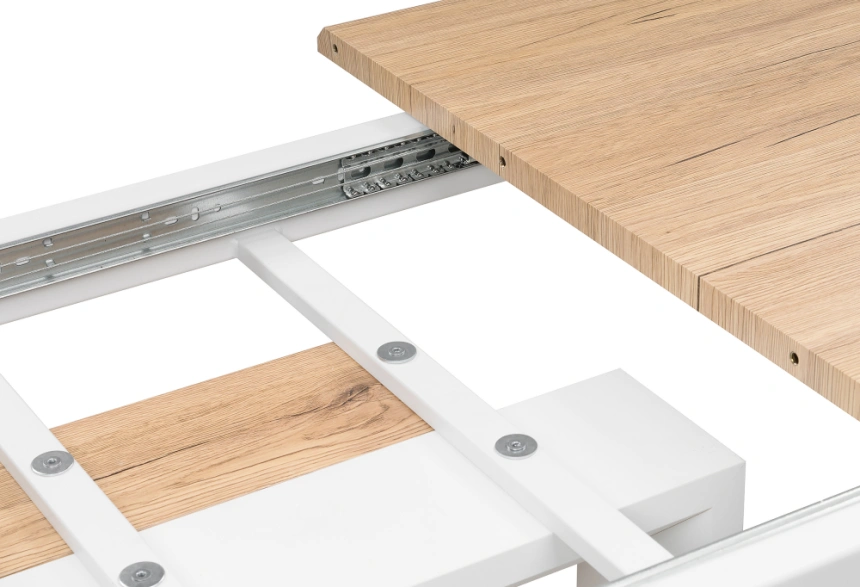 Кухонный раздвижной стол Санса, 120(160)х80х76, дуб монтана / белая шагрень