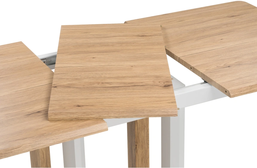 Кухонный раздвижной стол Санса, 120(160)х80х76, дуб монтана / белая шагрень