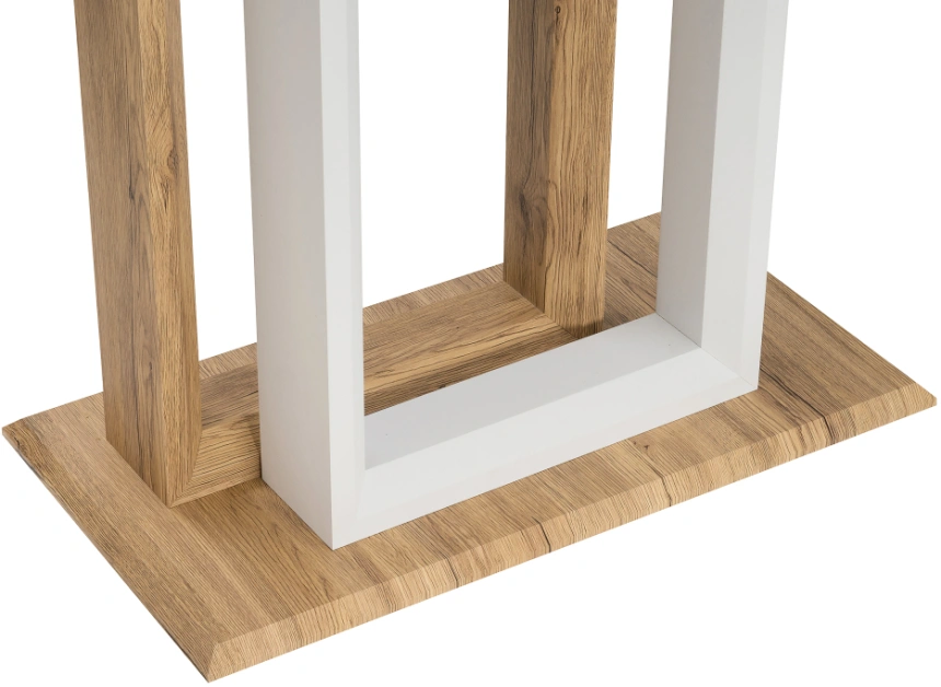 Кухонный раздвижной стол Санса, 120(160)х80х76, дуб монтана / белая шагрень