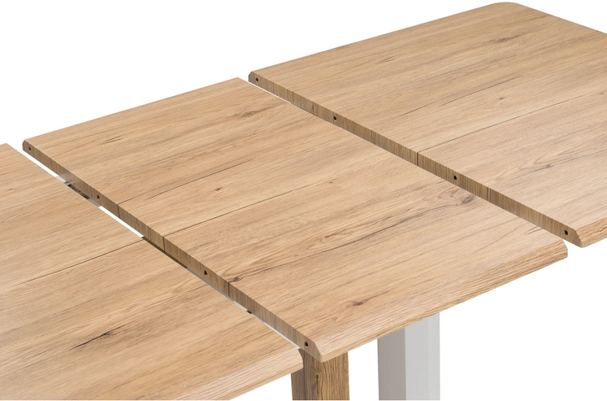 Кухонный раздвижной стол Санса, 120(160)х80х76, дуб монтана / белая шагрень