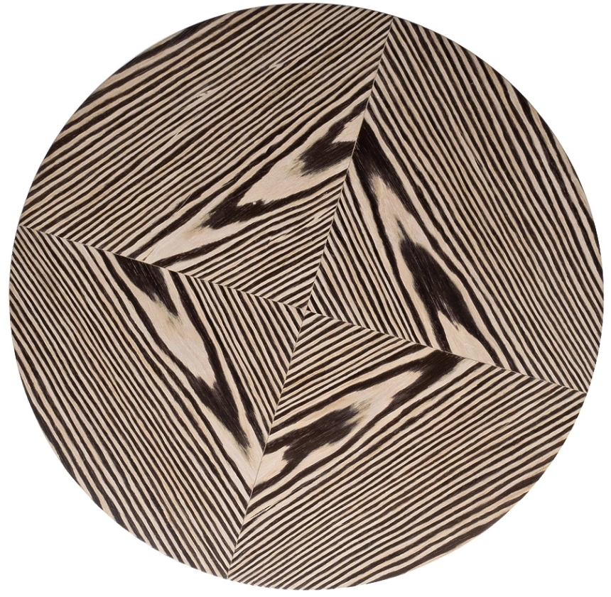 Журнальный стол Zebrano, 60x60x52, МДФ, шпон, коричневый / коричневый