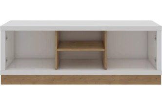 Тумба под ТВ Балтимор, с полками, Белый / Дуб дикий