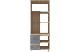 Шкаф со стеклом Киото Дуб небраска/Бетон тёмный