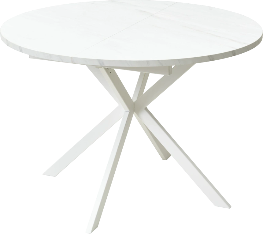 Кухонный стол раздвижной Вега D110, Мрамор Леванто, белый каркас