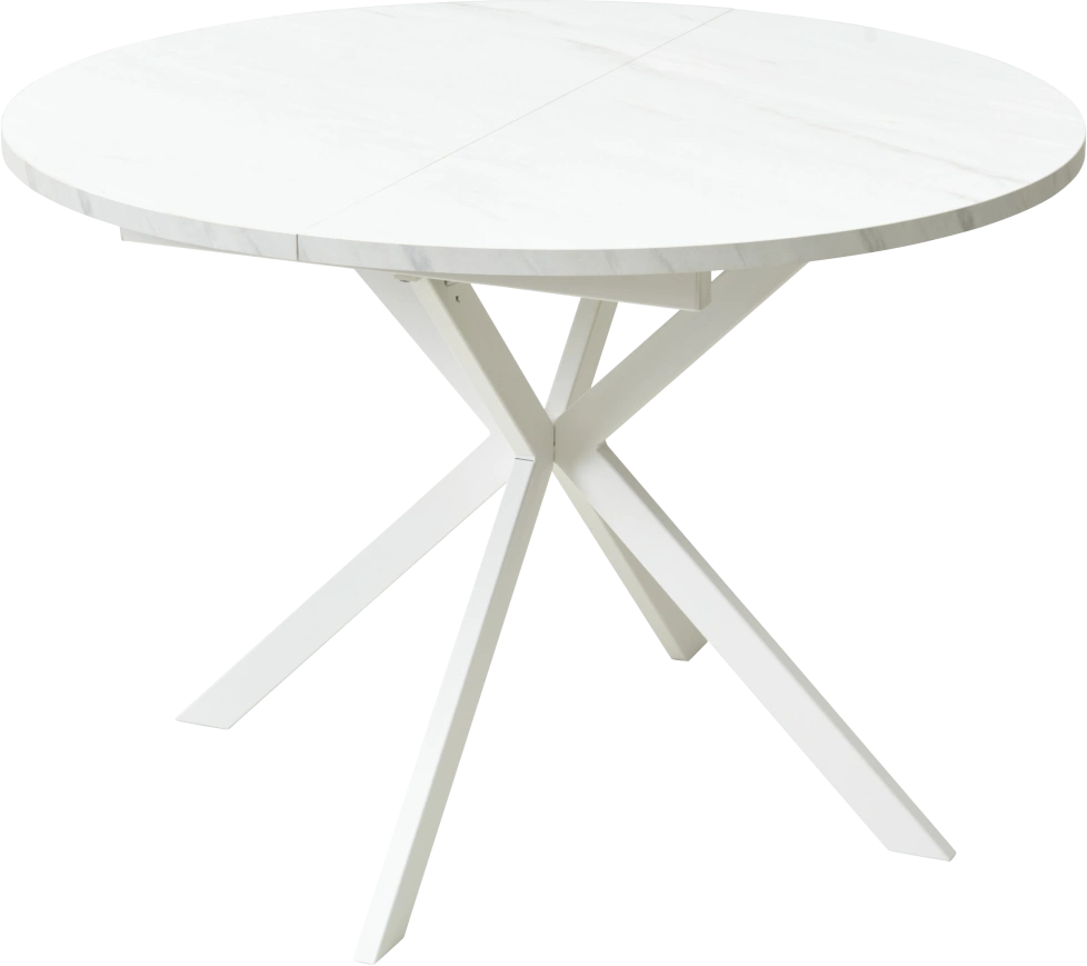 Кухонный стол раздвижной Вега D110, Мрамор Леванто, белый каркас