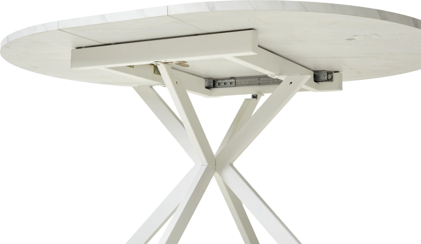 Кухонный стол раздвижной Вега D110, Мрамор Леванто, белый каркас