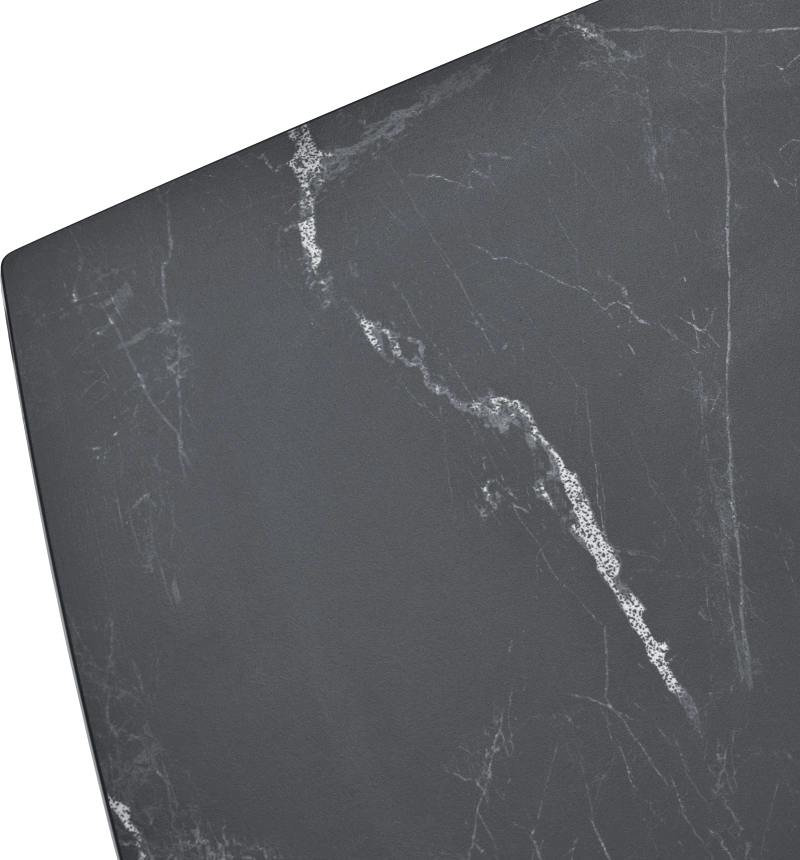 Кухонный стол раздвижной Foggia 140, KL-116 Черный мрамор матовый, итальянская керамика, черный каркас