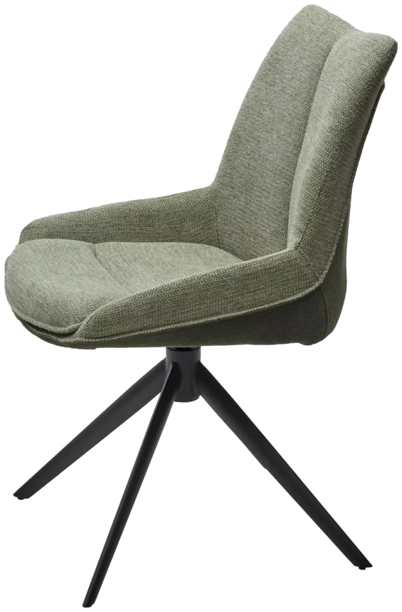 Стул Oskar, мягкий, поворотный, KN01-15 олива, BZ1046-18 темно-зеленый, ткань, черный каркас 