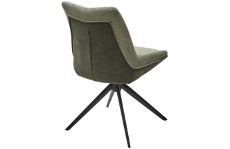 Стул Oskar, мягкий, поворотный, KN01-15 олива, BZ1046-18 темно-зеленый, ткань, черный каркас
