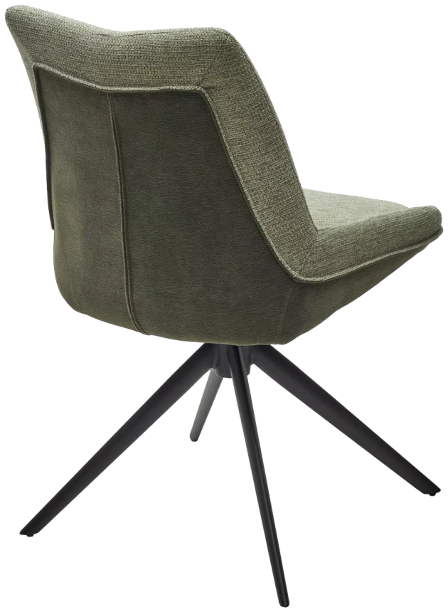 Стул Oskar, мягкий, поворотный, KN01-15 олива, BZ1046-18 темно-зеленый, ткань, черный каркас 