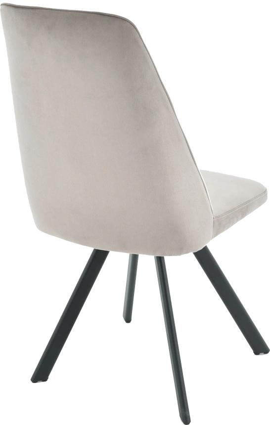 Стул Silvio, мягкий со спинкой, светло-серый, велюр, каркас черный