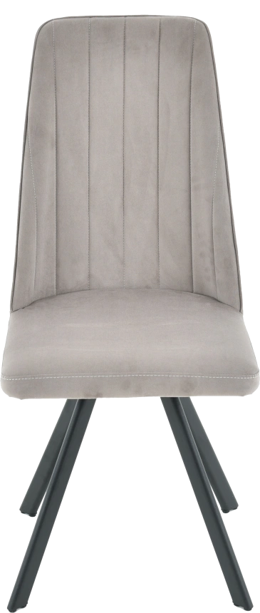 Стул Silvio, мягкий со спинкой, светло-серый, велюр, каркас черный