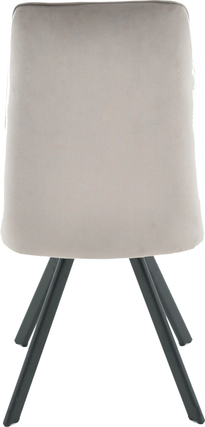 Стул Silvio, мягкий со спинкой, светло-серый, велюр, каркас черный