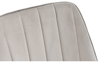 Стул Silvio, мягкий со спинкой, светло-серый, велюр, каркас черный