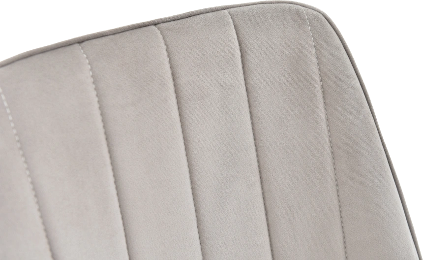 Стул Silvio, мягкий со спинкой, светло-серый, велюр, каркас черный