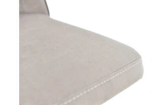 Стул Silvio, мягкий со спинкой, светло-серый, велюр, каркас черный