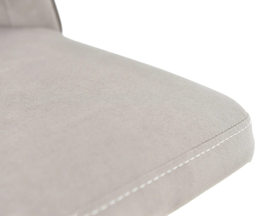 Стул Silvio, мягкий со спинкой, светло-серый, велюр, каркас черный