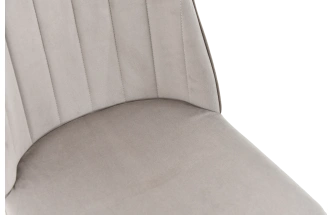 Стул Silvio, мягкий со спинкой, светло-серый, велюр, каркас черный