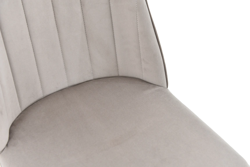 Стул Silvio, мягкий со спинкой, светло-серый, велюр, каркас черный