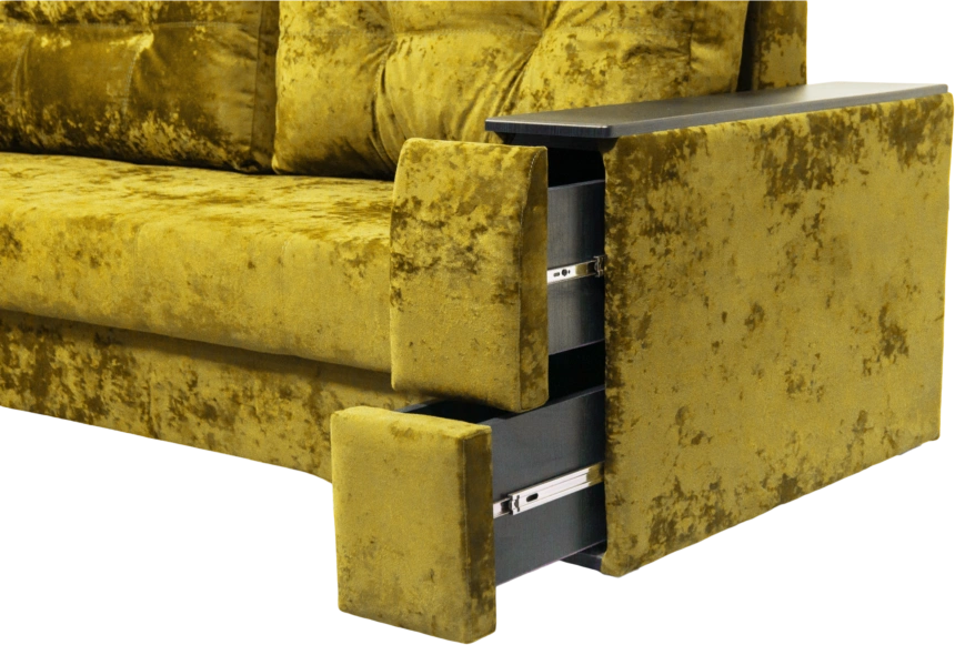 Диван прямой Атлант 2, ткань Спарк Елоу, декор Венге