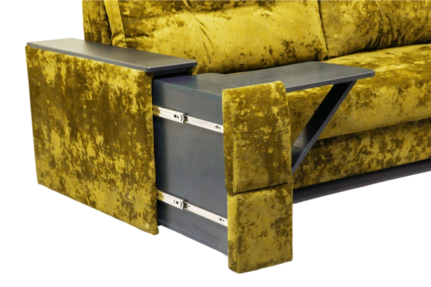 Диван прямой Атлант 2, ткань Спарк Елоу, декор Венге