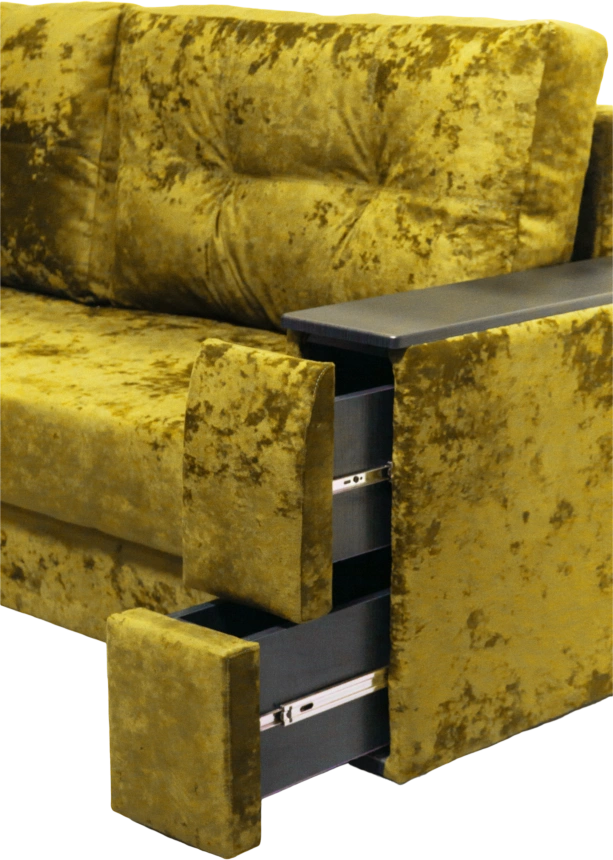 Диван прямой Атлант 2, ткань Спарк Елоу, декор Венге