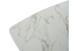 Кухонный стол Милан, ПМ пластик, белый камень, каркас белый