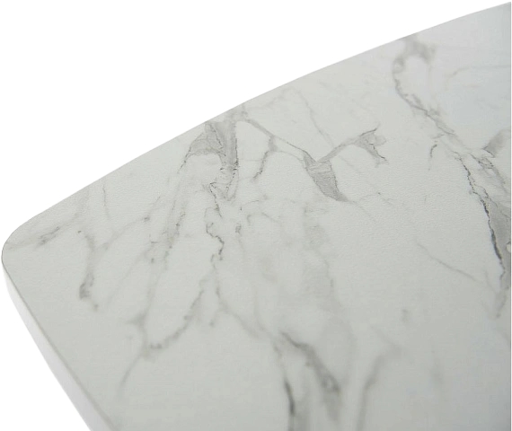 Кухонный стол Милан, ПМ пластик, белый камень, каркас белый