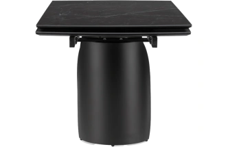Кухонный стол раздвижной Готланд, 180(240), керамика, черный мрамор, каркас черный