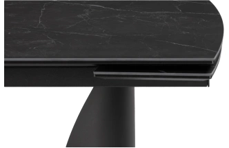 Кухонный стол раздвижной Готланд, 180(240), керамика, черный мрамор, каркас черный