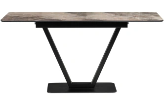 Кухонный раздвижной стол Бугун, 120(160)x80x77, стекло, каталония / черный