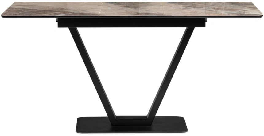 Кухонный раздвижной стол Бугун, 120(160)x80x77, стекло, каталония / черный