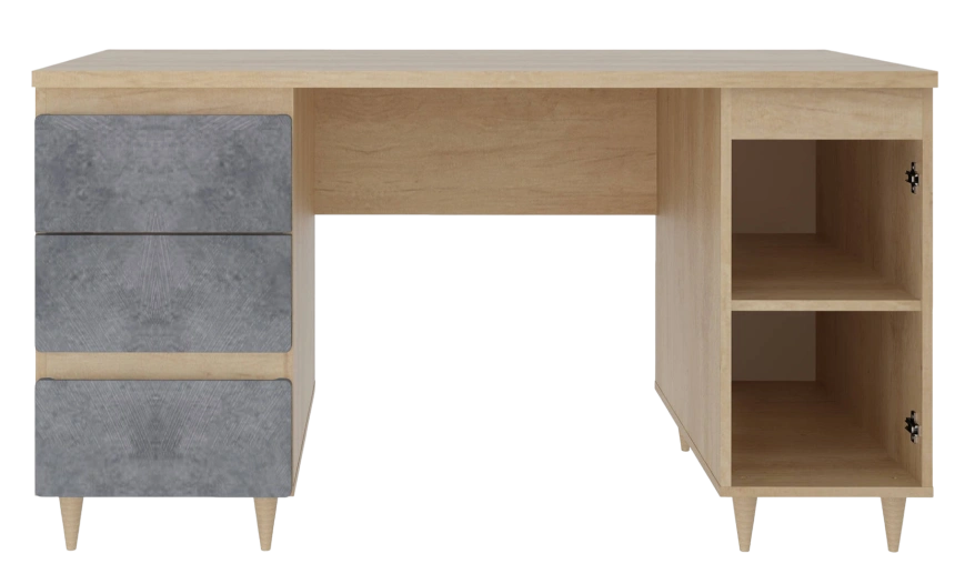 Стол Киото Дуб небраска/Бетон тёмный