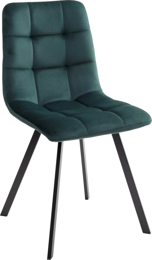 Стул Chilli Square, мягкий, Bluvel-78 Green, велюр, черный каркас
