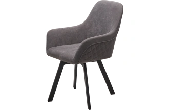 Стул Jet, поворотный, мягкий, B28 темно-серый, велюр, черный каркас