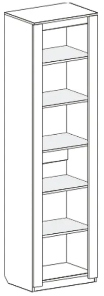 Шкаф однодверный Элана, 58.5x41x208.5, распашной с полками, бодега белая
